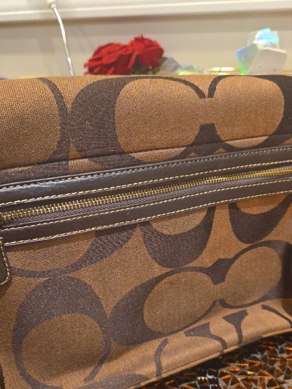 Coach Brown Signature Canvas Crossbody Bag - Picture 16 of 16